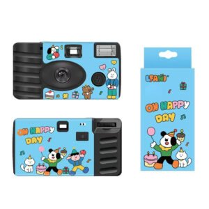 Wholesale disposable camera 35mm Film Digital Cute Cartoon Custom Logo Printed Film Camera with Flash Single Use