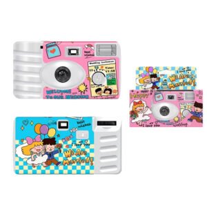 Wholesale disposable camera 35mm Film Digital Cute Cartoon Custom Logo Printed Film Camera with Flash Single Use