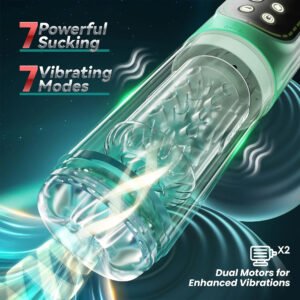 2024 Automatic Thrusting Rotation Male Masturbator Penis Pump Sucking Pocket Pussy Blowjob Machine Sex Toys with LED Display