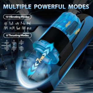 Interchangeable Pocket Pussy Automatic Male Masturbator Blowjob with 6 Types of Piston and 5 Speed Changes Modes Adult Sex Toys